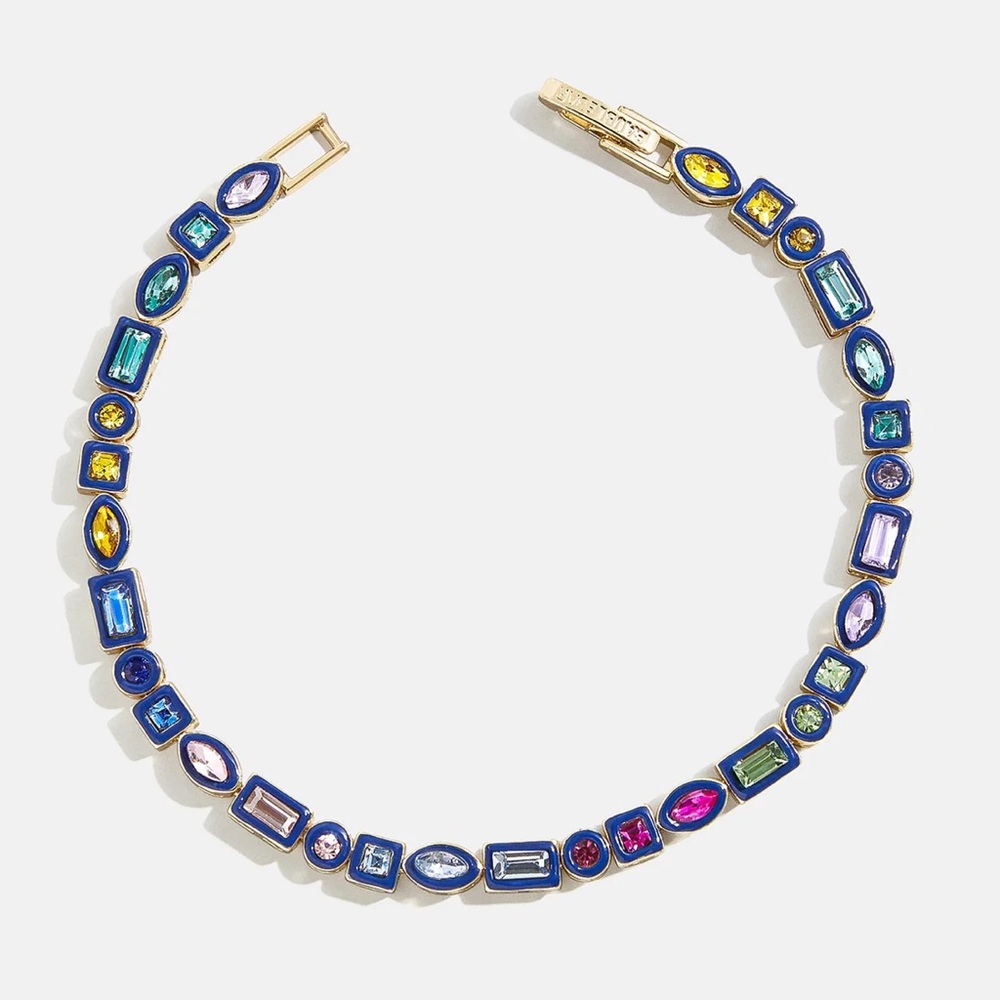 Gorgeous 18K gold plated and hand enamel bracelet with Swarovski crystals BNIB